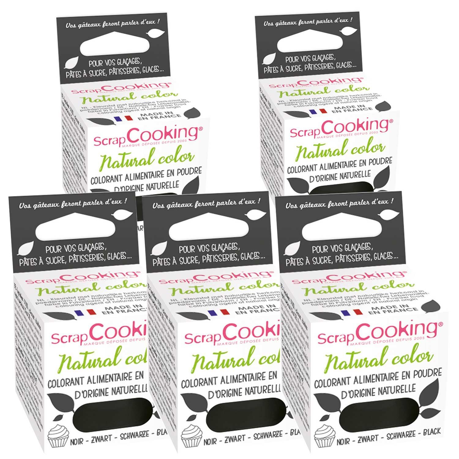 Colorant alimentaire naturel en poudre 15 g - noir Scrapcooking - Mathon