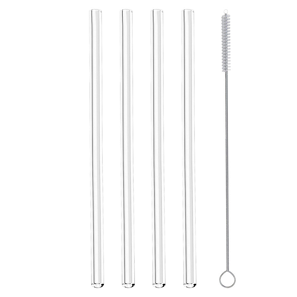 Set de 4 pailles en verre avec goupillon Metaltex - Mathon