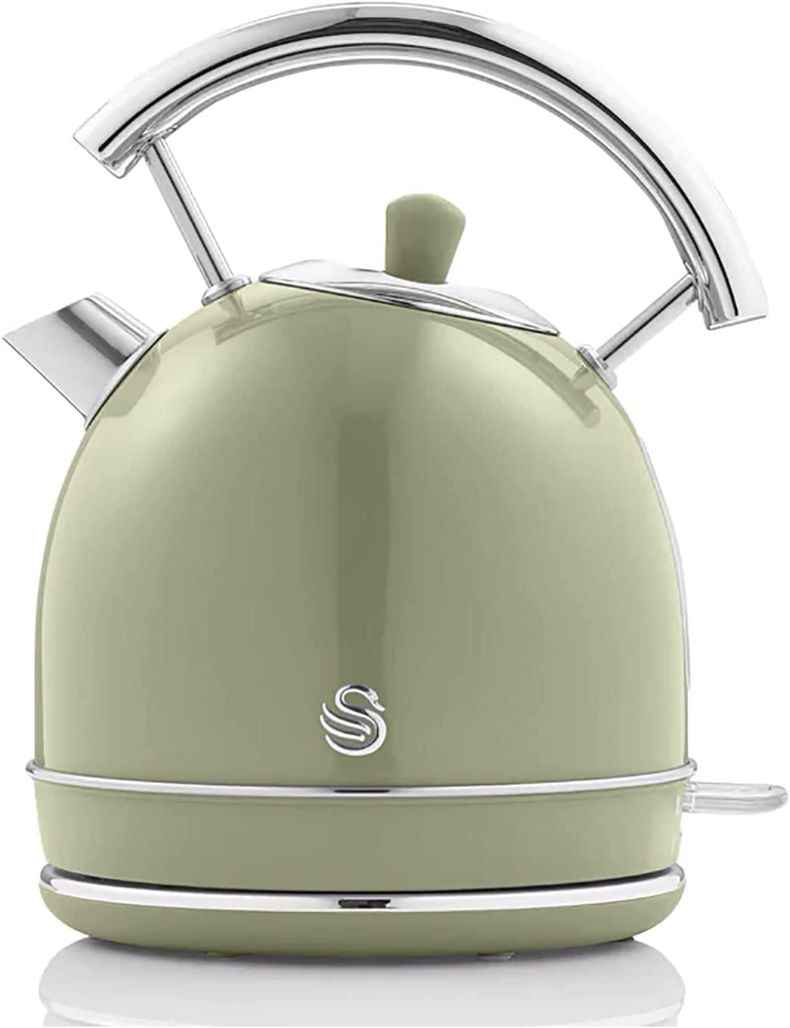 Retro Bouilloire, 1,8 L, Acier Inoxydable sans BPA, Résistance Cachée, sans Fil 3000 Vert SK14630GNEU - Mathon - 1