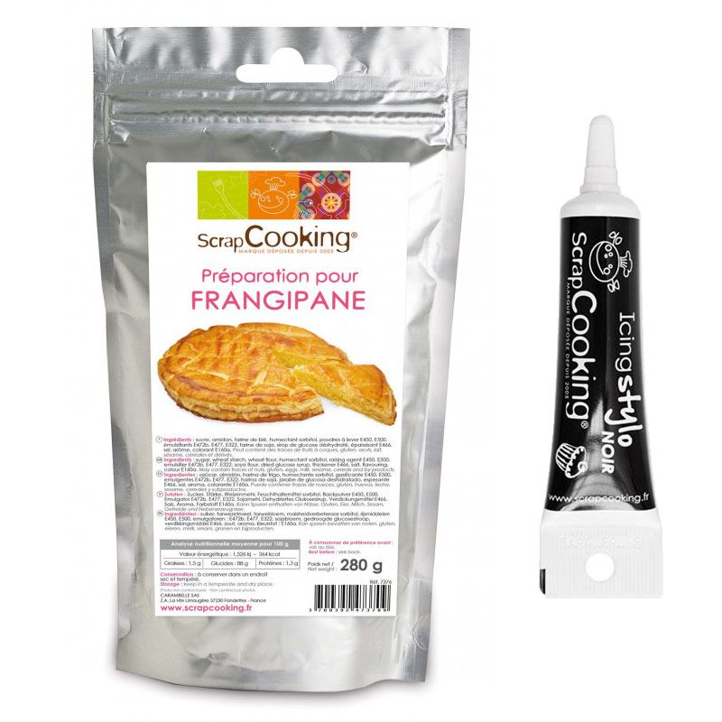 Préparation pour frangipane 280 g + Stylo de glaçage noir Scrapcooking - Mathon