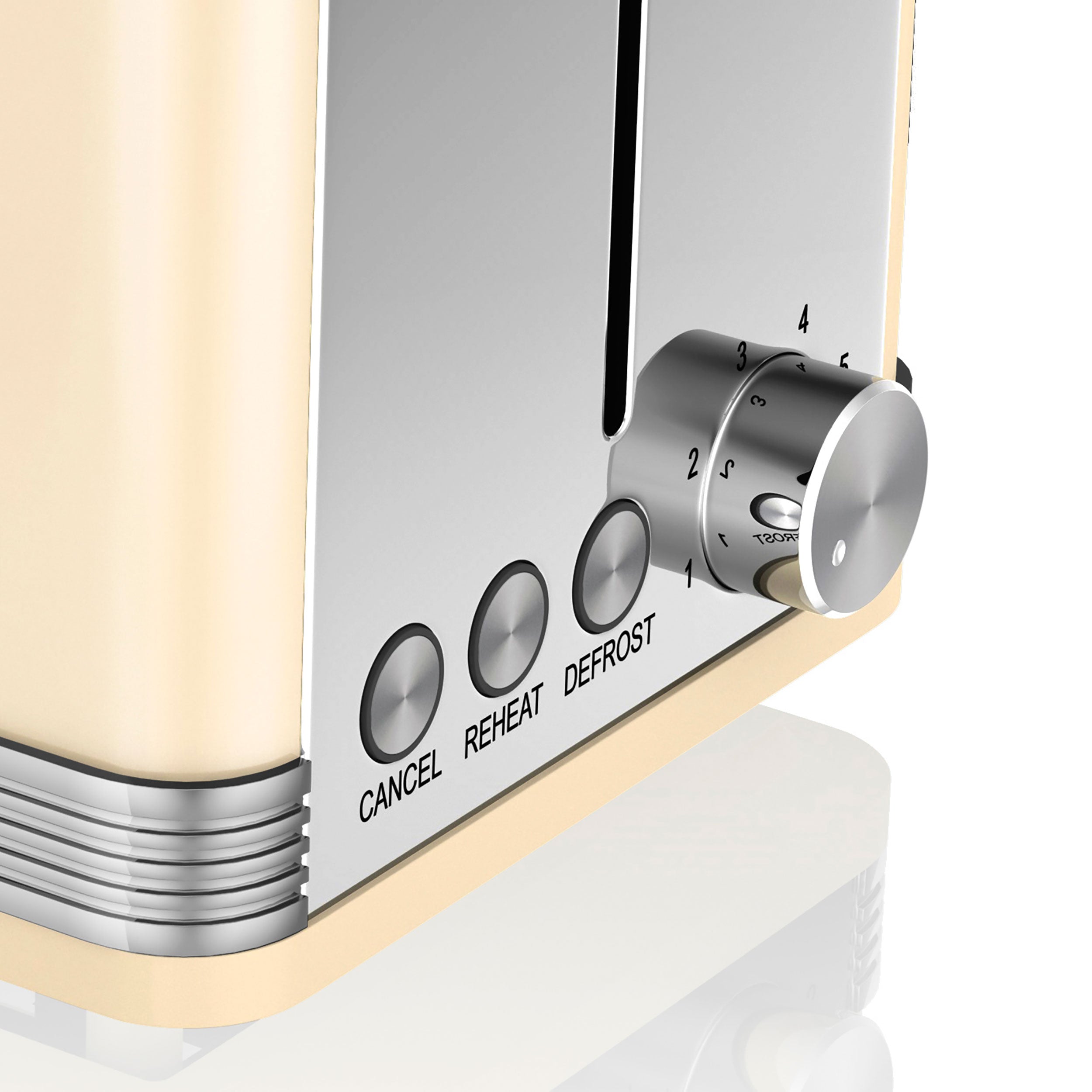 Retro Grille-pain à Fente Large 2 Tranches, 3 Fonctions, 6 Niveaux, Vintage 800 Crème  ST19010CNEU - Mathon - 3