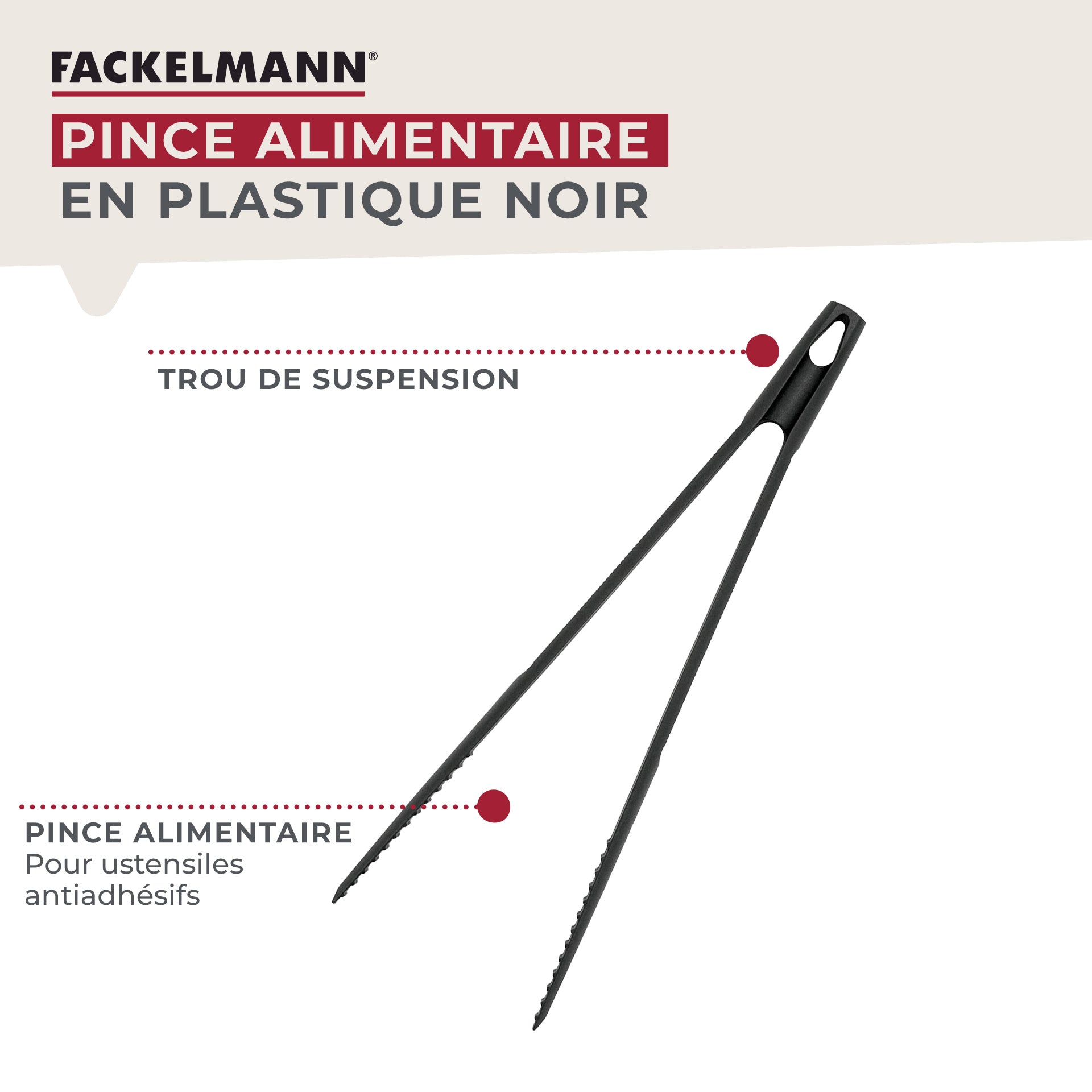 Pince de cuisine multifonction 31,1 cm Basic Fackelmann - www