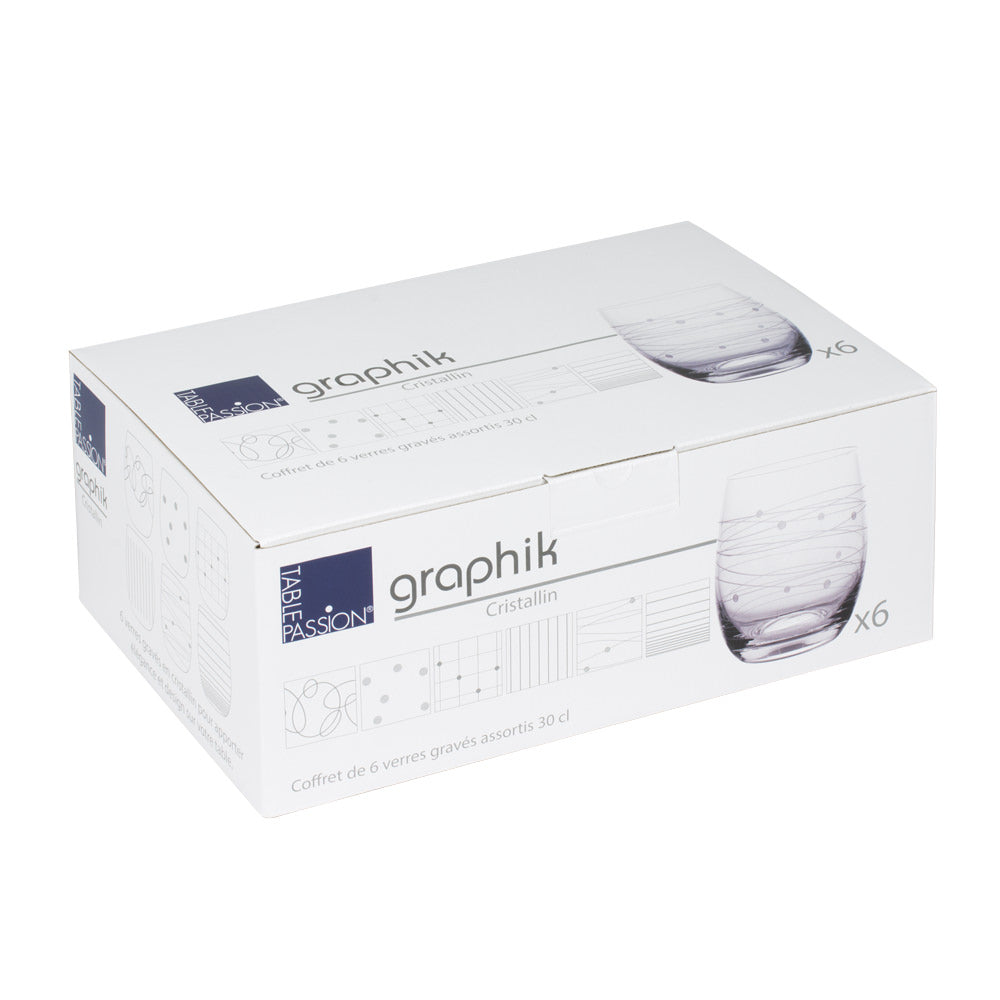Coffret de 6 gobelets Graphik 30 cl Table passion - Mathon - 2
