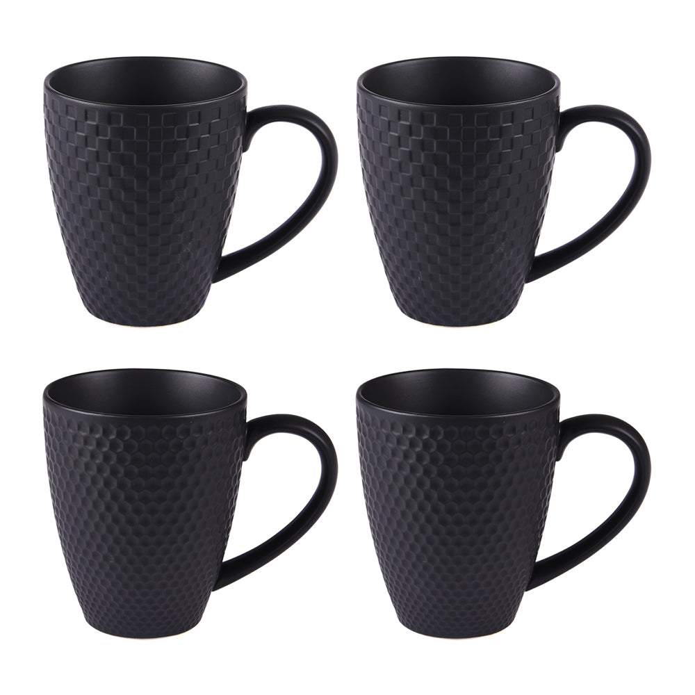 Coffret de 4 mugs Snow black mat 35 cl Table passion - Mathon - 1
