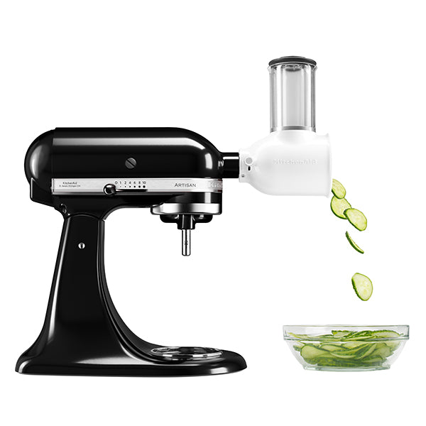 Robot artisan noir 5KSM125PS avec accessoire tranchoir et râpes 3 cylindres 5KSMVSA Kitchenaid - Mathon - 4