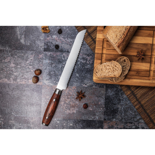 Couteau Sayuto Pakka X50 modèle pain 20cm manche riveté Sayuto - Mathon - 3