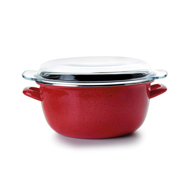 Friteuse en acier émaillé avec panier et couvercle 24 cm Ibili - Mathon - 1