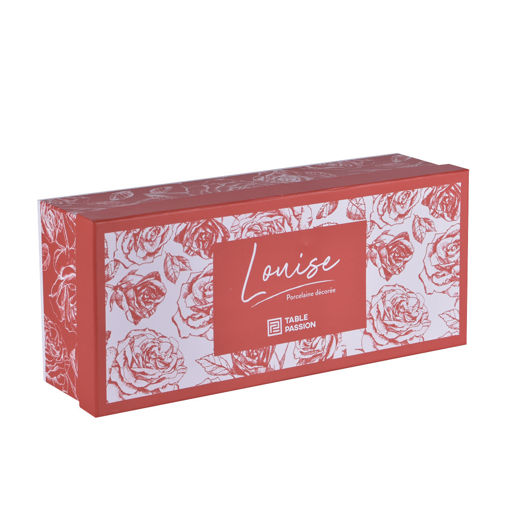 Coffret de 4 tasses à thé avec sous tasses 18 cl Louise Table passion - Mathon - 3
