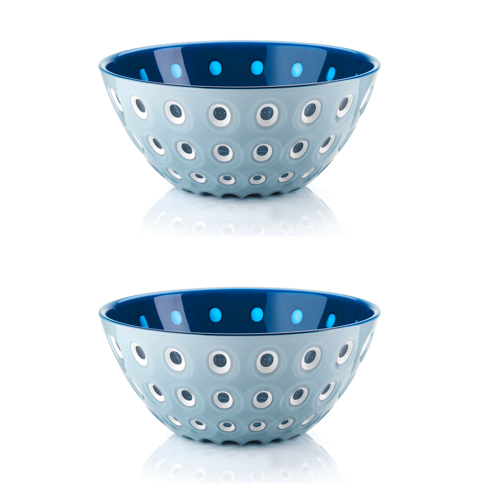 Lot de 2 bols 12 cm Le Murrine bleu ciel et bleu marine Guzzini - Mathon