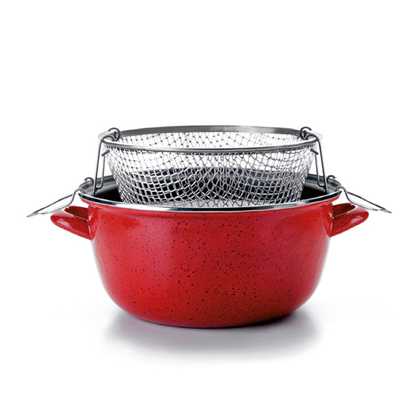 Friteuse en acier émaillé avec panier et couvercle 24 cm Ibili - Mathon - 2