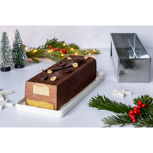 Moule à Pâtisserie bûche De Noël 30cm Inox Argent - Plat / moule