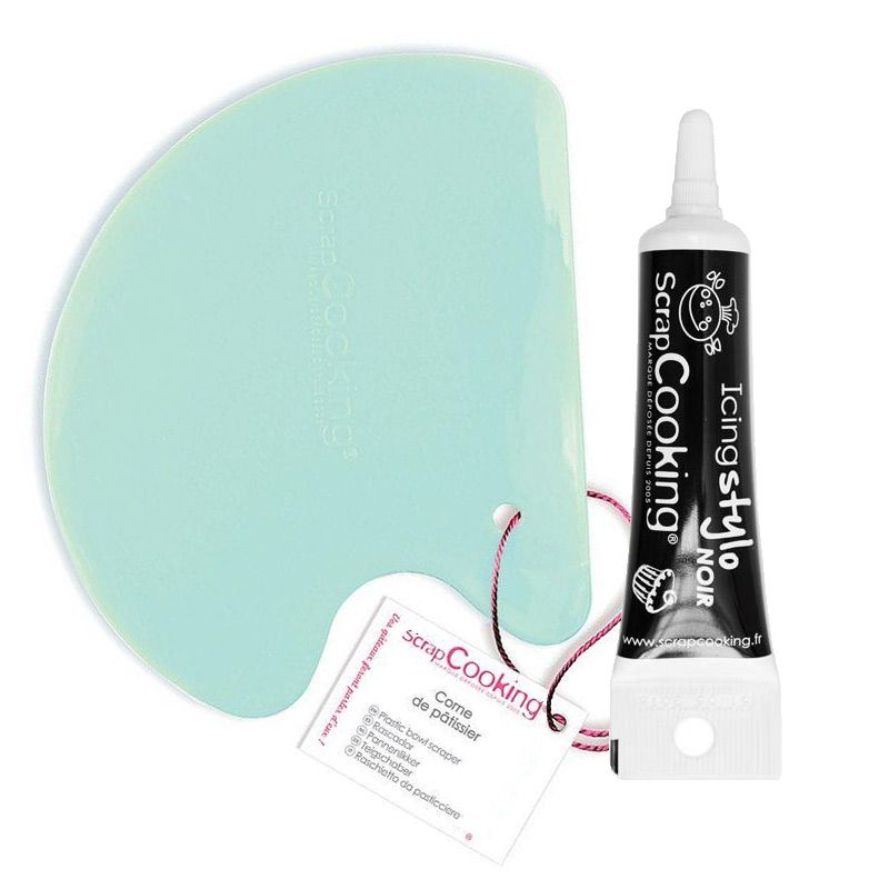 Corne de pâtissier + Stylo de glaçage noir Scrapcooking - Mathon