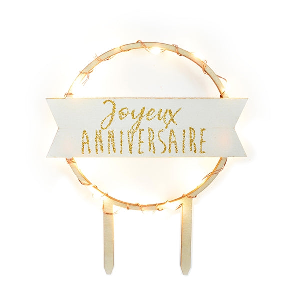 Décoration LED et bois Joyeux anniversaire Scrapcooking - Mathon - 1