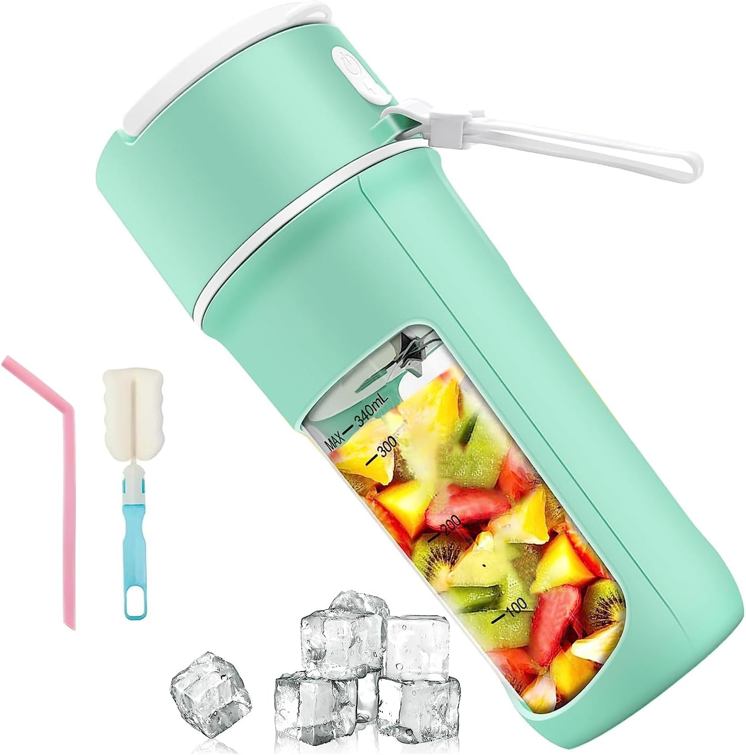 Blender électrique portable Smoothie 0,34L 55W avec Type-C rechargeable vert Vendos85 - Mathon