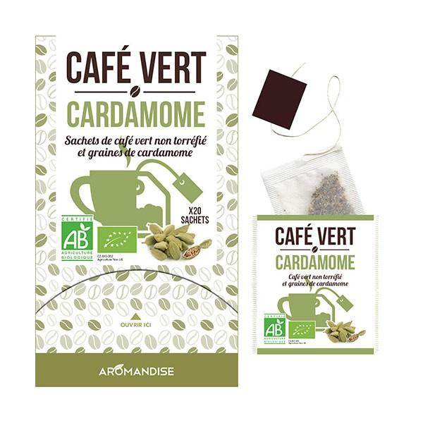 Café vert Cardamome - 18 sachets Aromandise - Mathon