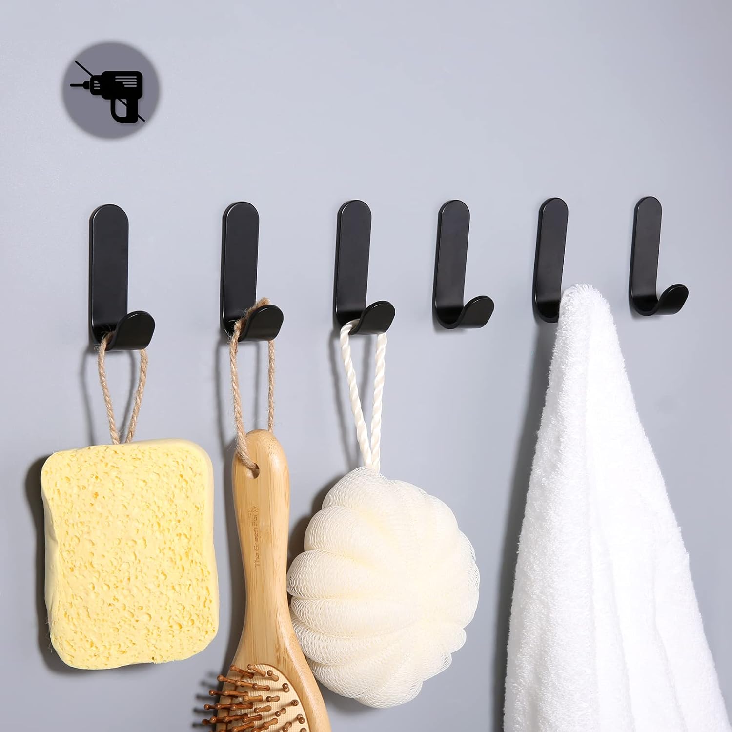 Crochets à serviettes 6 pièces, porte-serviettes, crochet à vêtements sans perçage en acier inoxydable pour salle de bain et cuisine Vendos85 - Mathon