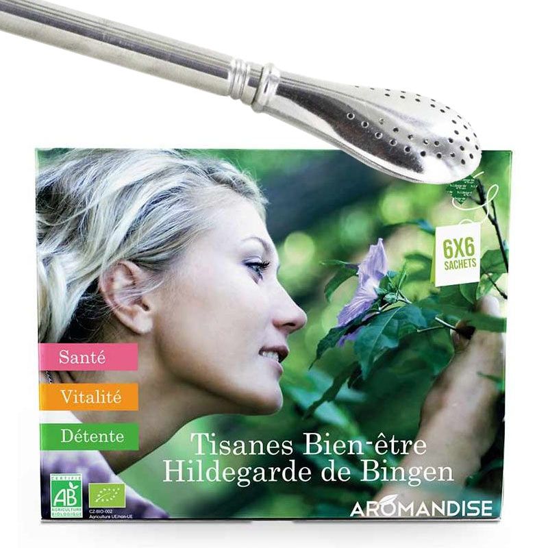 Coffret Découverte Tisanes 36 sachets + paille inox avec filtre Aromandise - Mathon