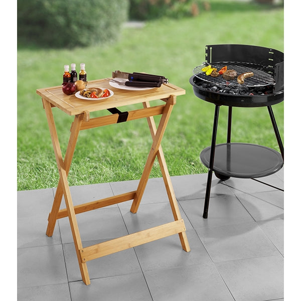 Table pliante avec plateau amovible Lugo en bambou Wenko by Maximex - Mathon - 2