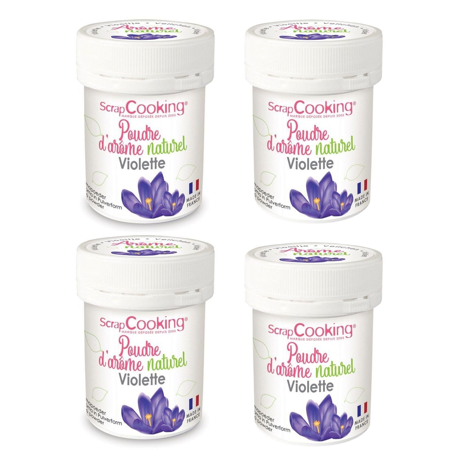 Arôme alimentaire naturel en poudre 60 g - violette Scrapcooking - Mathon