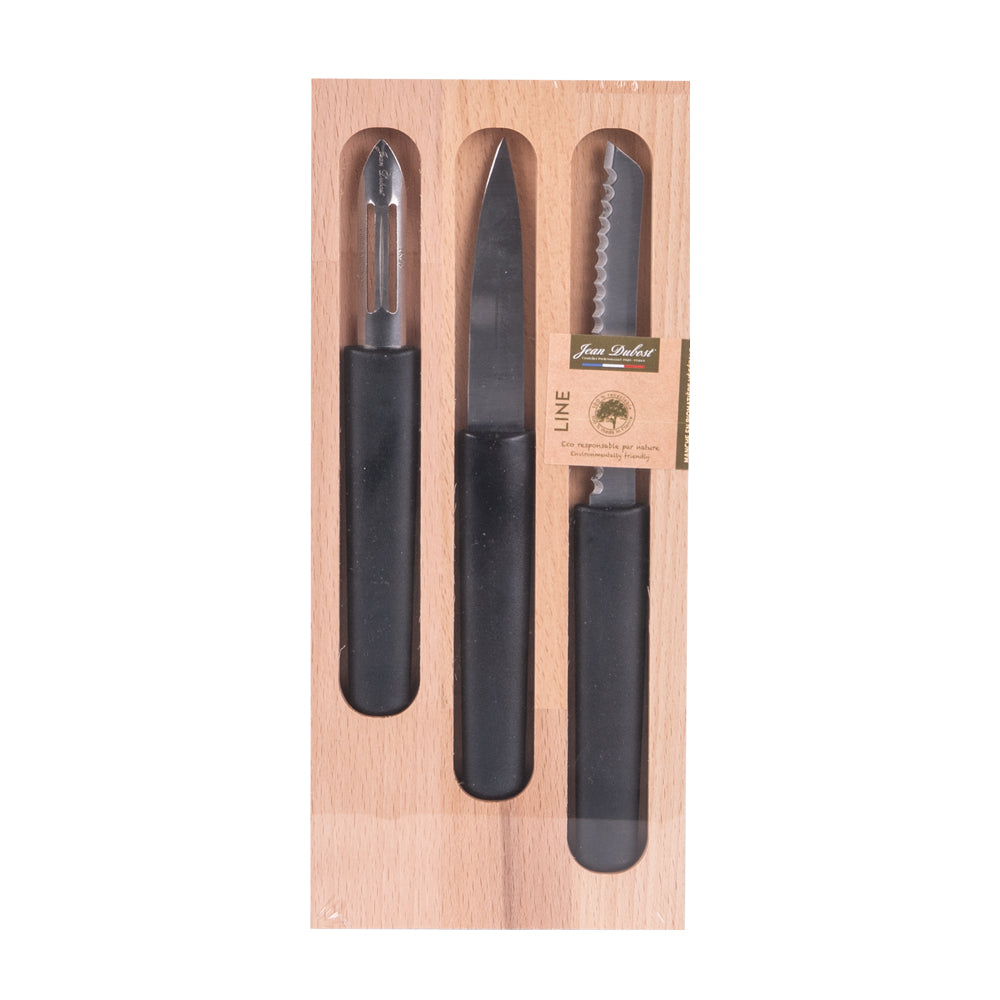 Set de 3 pièces en inox Eco-responsable office, éplucheur, tomate noir Jean Dubost - Mathon - 2