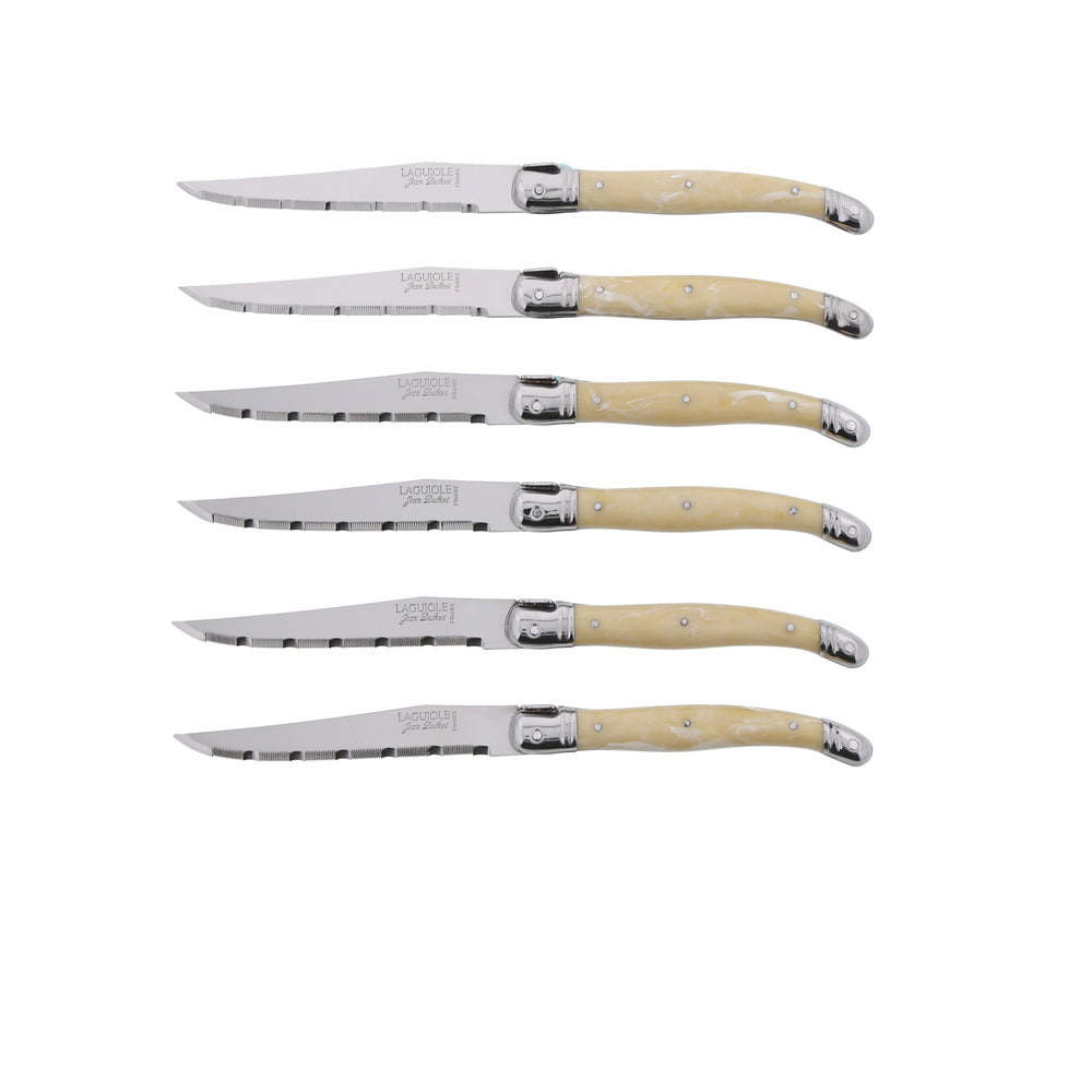 Coffret de 6 couteaux Laguiole en corne Jean Dubost - Mathon