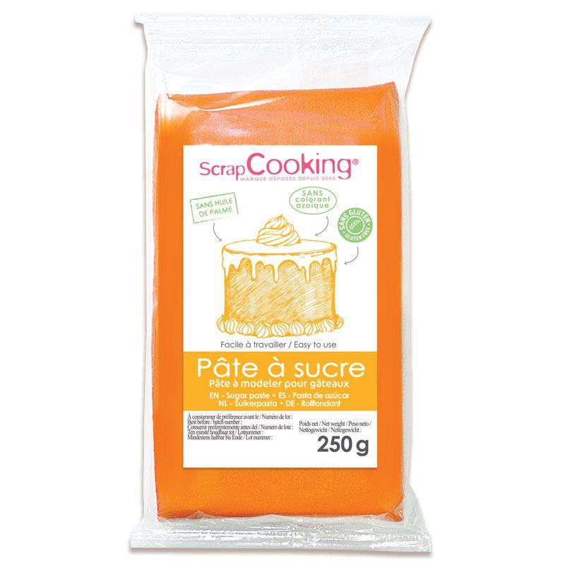 Pâte à sucre orange arôme vanille - 250 g Scrapcooking - Mathon