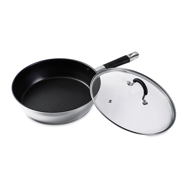 Sauteuse antiadhésive inox et couvercle Rapid Cook 28 cm Mathon - Mathon - 1