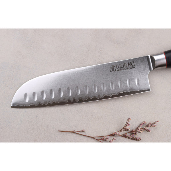 Couteau modèle santoku Wusaki Fujiko Black 18cm manche en pakka Wusaki - Mathon - 2