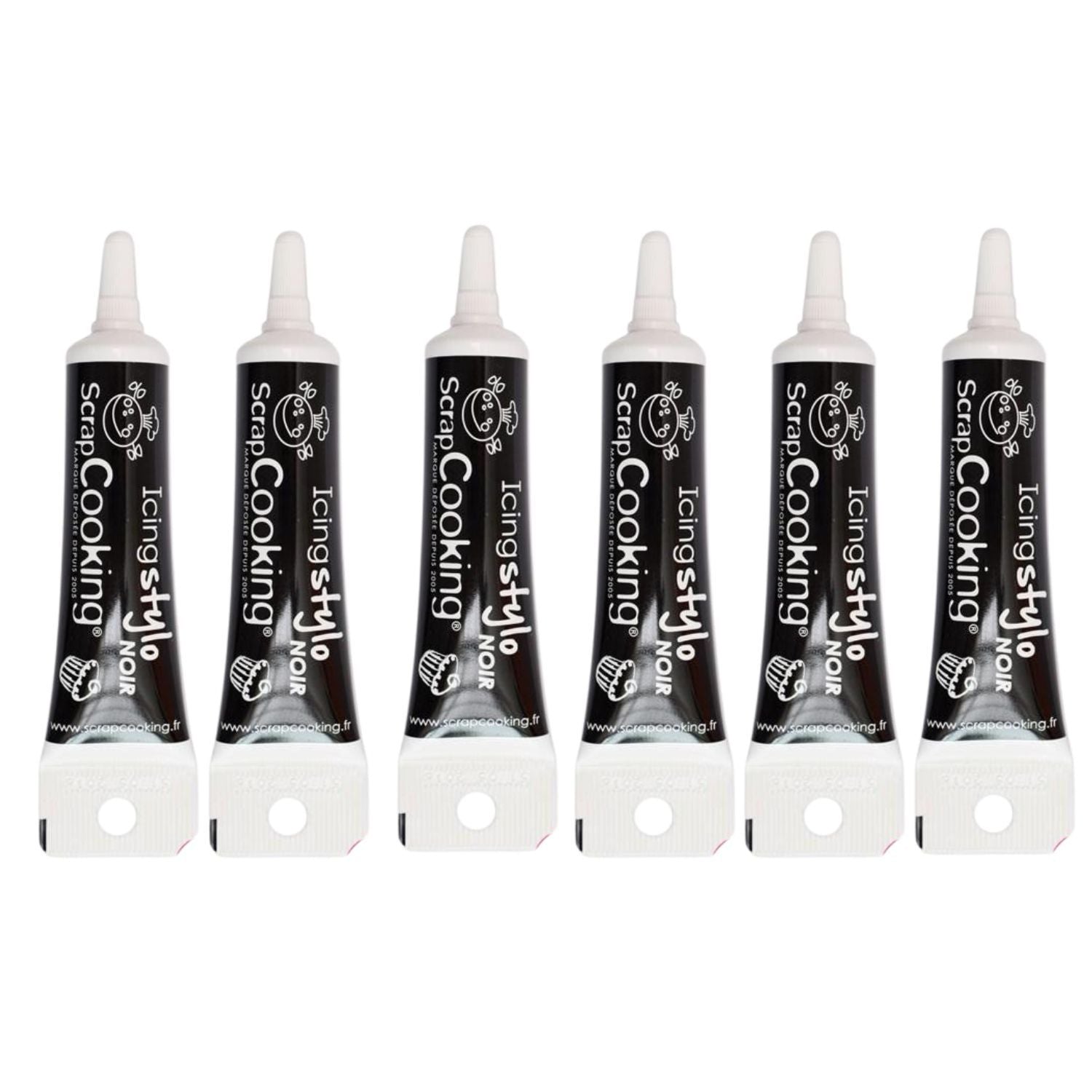 6 stylos de glaçage noir Scrapcooking - Mathon