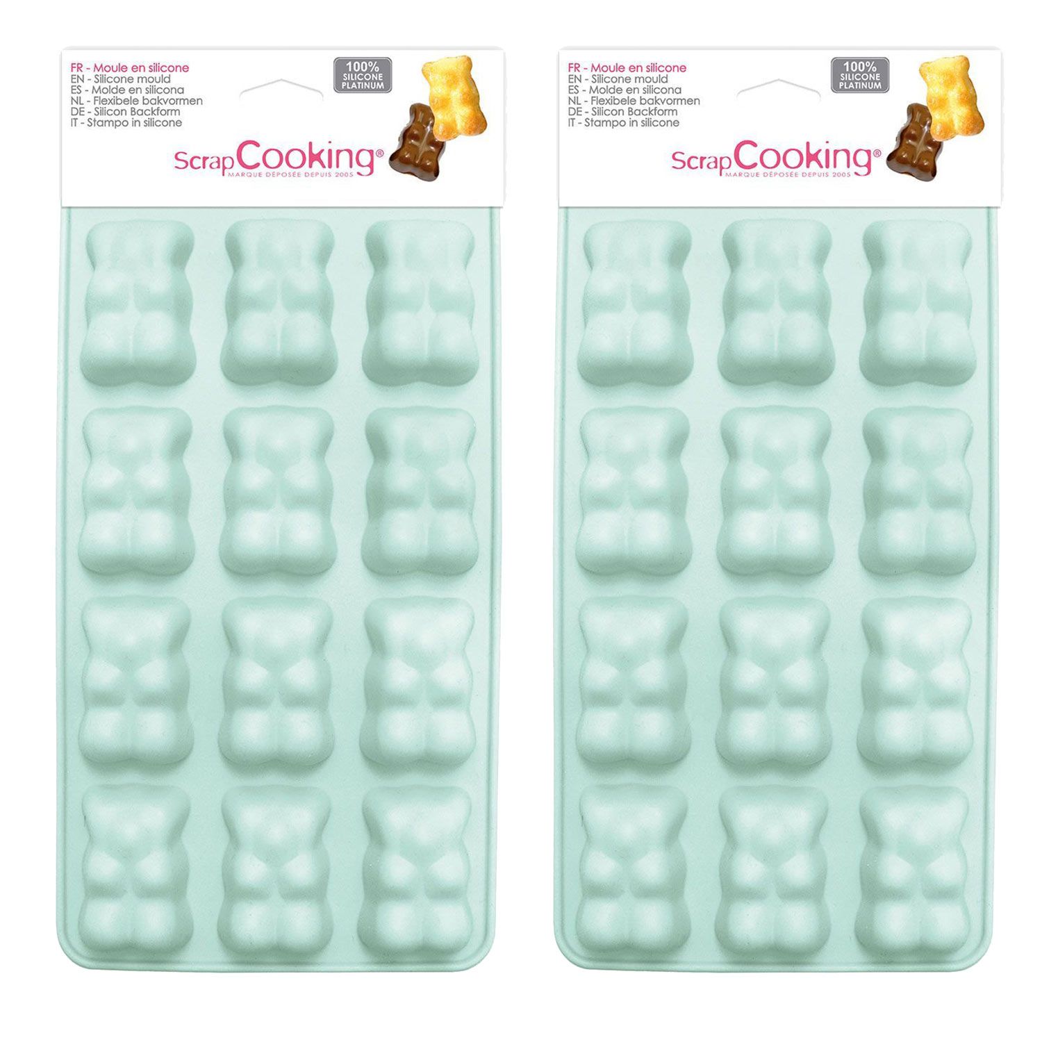 2 moules en silicone oursons guimauve-chocolat Scrapcooking - Mathon