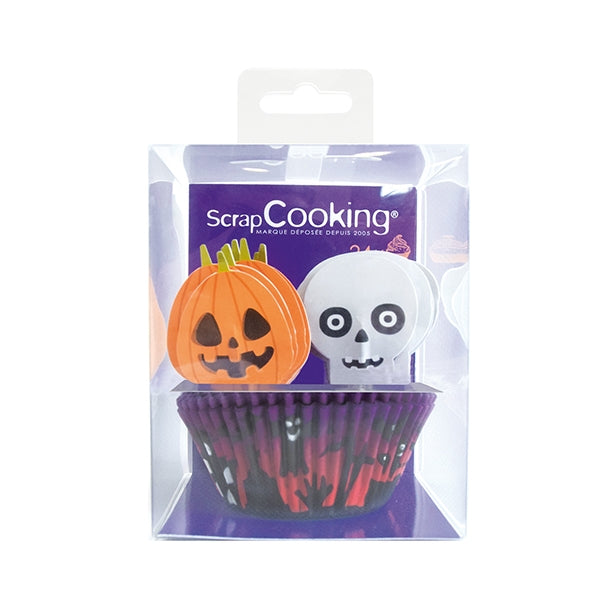 Caissettes et cake toppers Halloween 24 pièces Scrapcooking - Mathon - 1