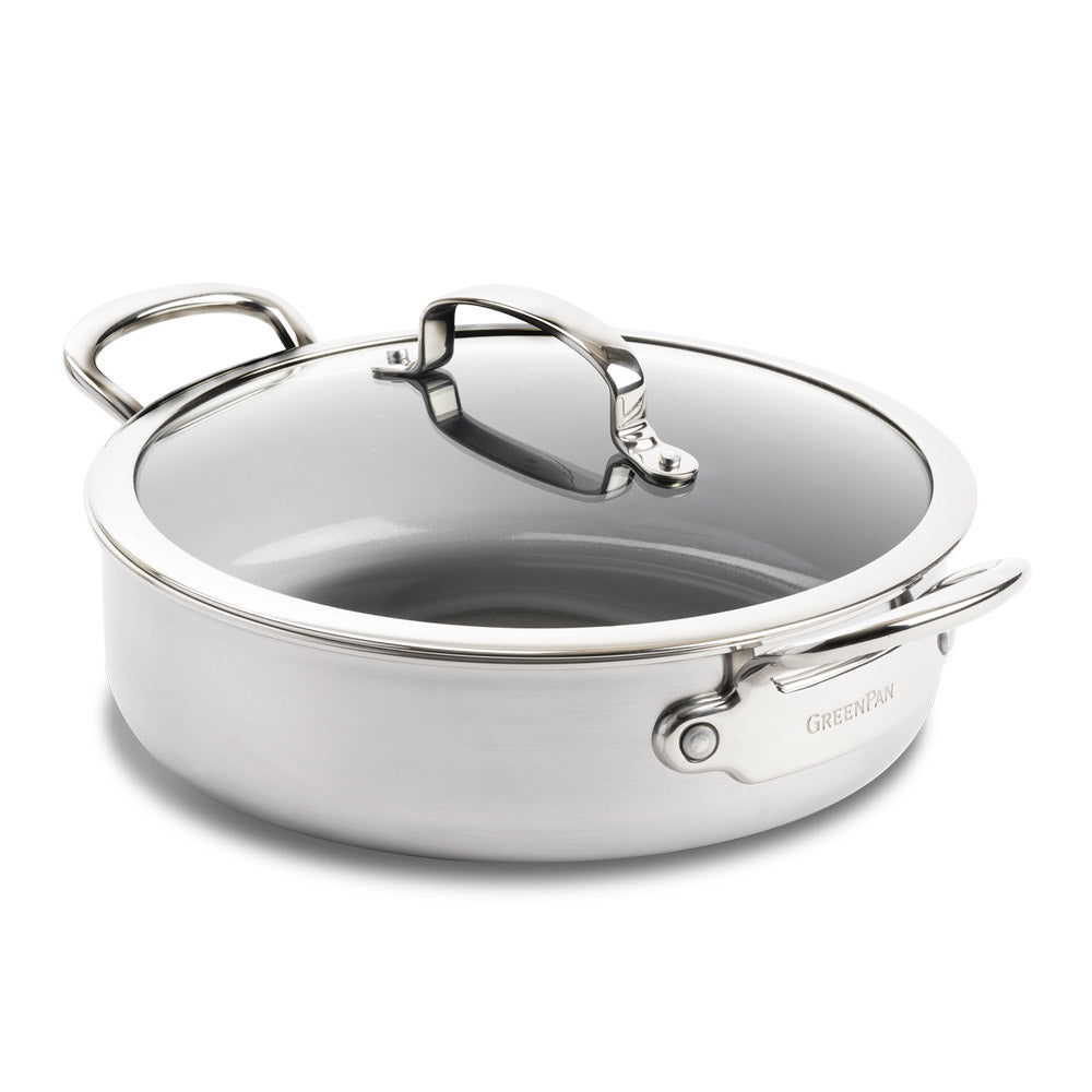 Sauteuse Première 26 cm en Inox avec Couvercle Greenpan - Mathon - 1