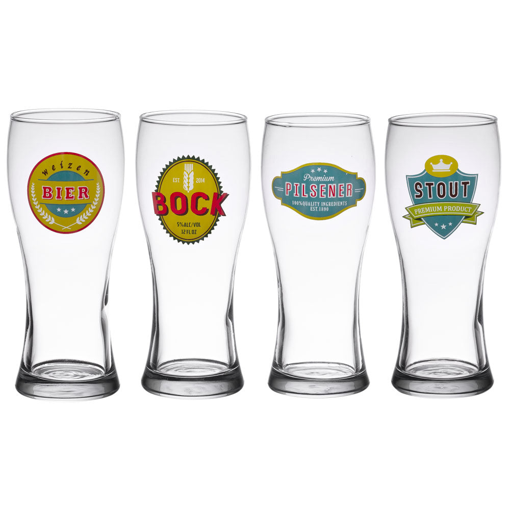 Coffret de 4 chopes à bières 50 cl décorées Table passion - Mathon - 1