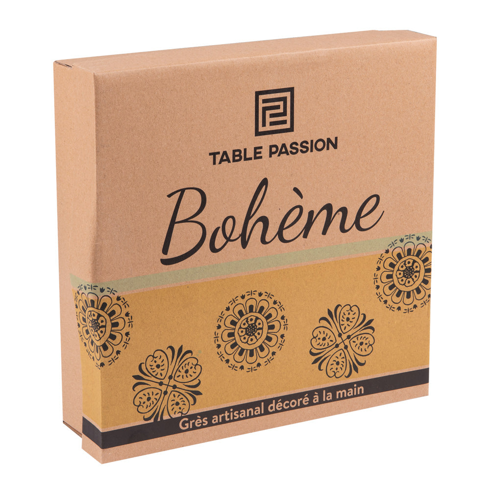 Coffret de 4 assiettes plates Bohème 26 cm Table passion - Mathon - 2