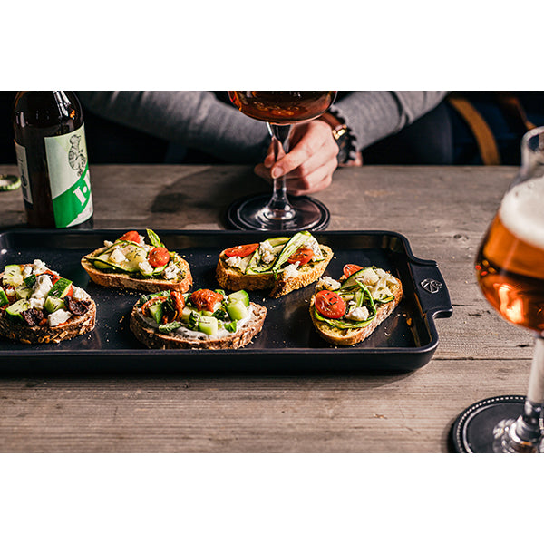 Plaque apéritifs et mignardises céramique ardoise Appolia 40 cm Peugeot - Mathon - 4