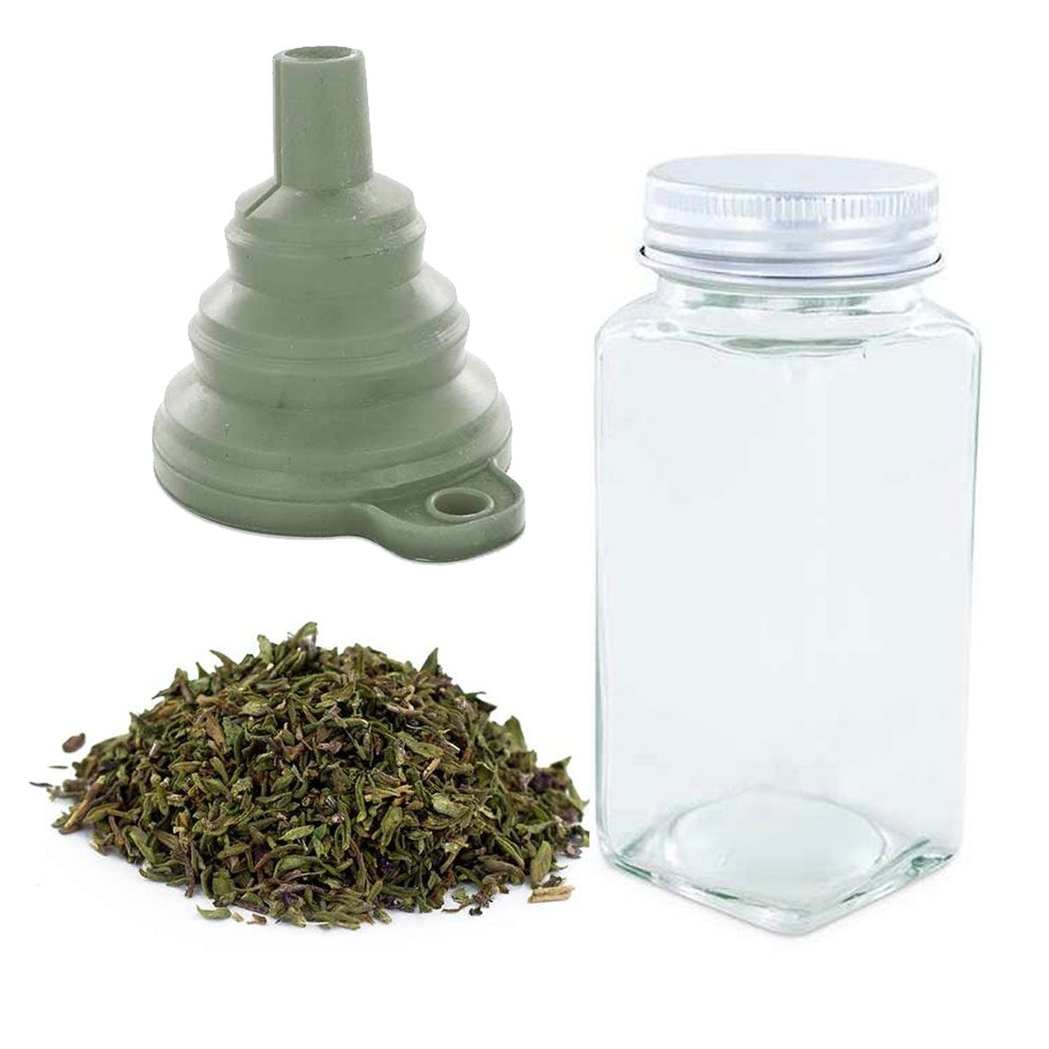 Flacon à épices poudreur + entonnoir + thym bio 20 g Aromandise - Mathon