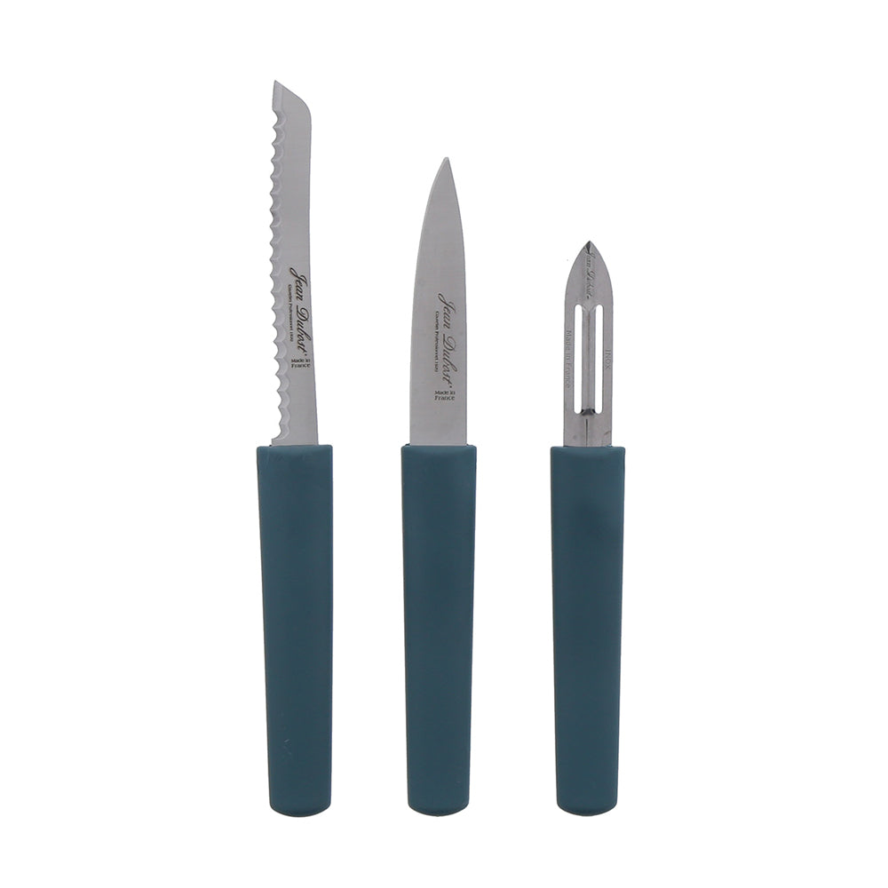 Set de 3 pièces en inox Eco-responsable office, éplucheur, tomate bleu Jean Dubost - Mathon - 1