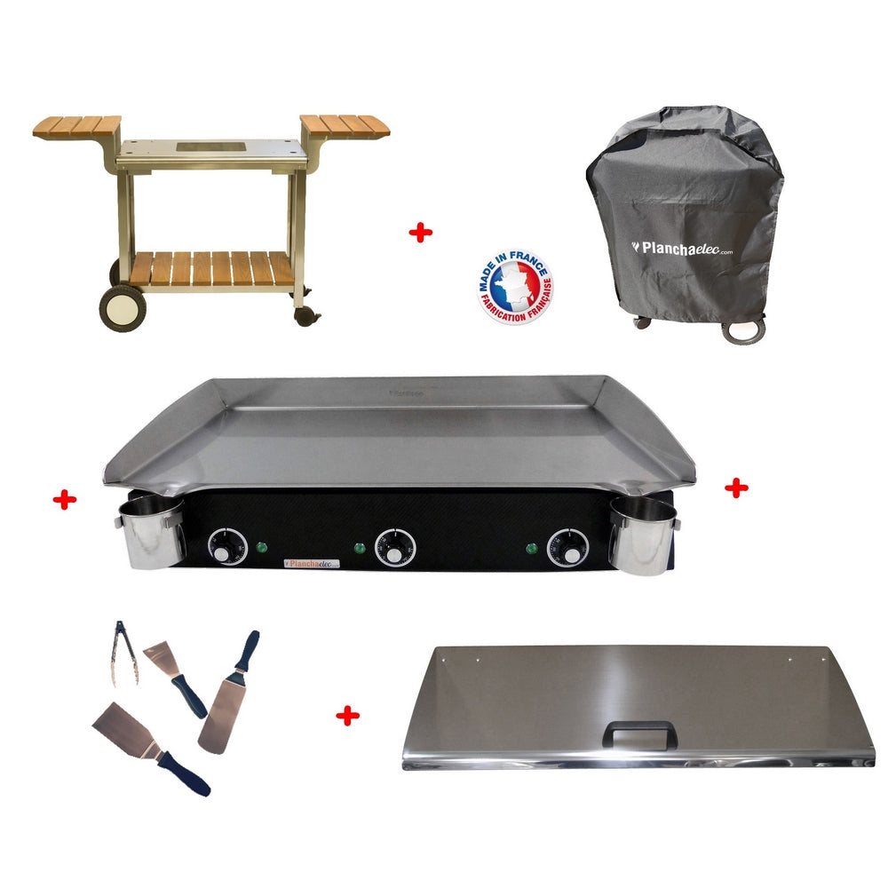 Pack plancha électrique  Lux 830 Carbon - Chariot Elysée 831 Planchaelec - Mathon - 1