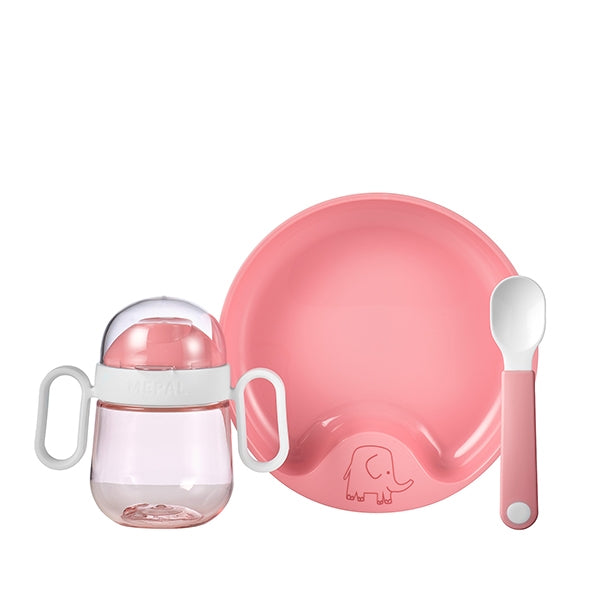 Coffret repas bébé 3 pièces rose Mepal - Mathon - 1
