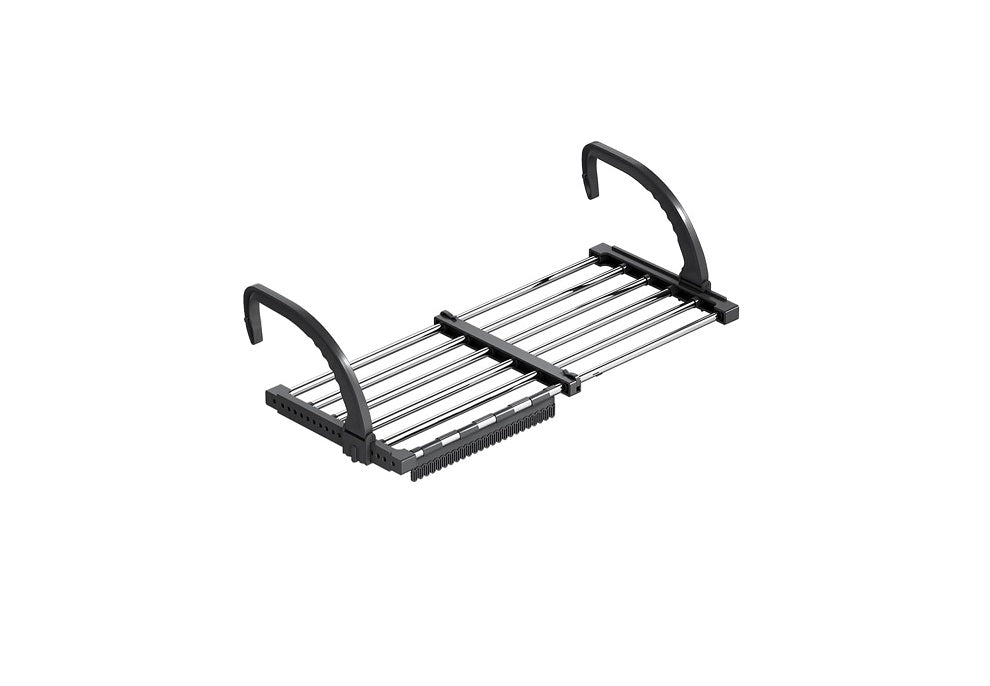 séchoir à Linge pour Balcon Extensible de 64 a 110 cm noir Vendos85 - Mathon