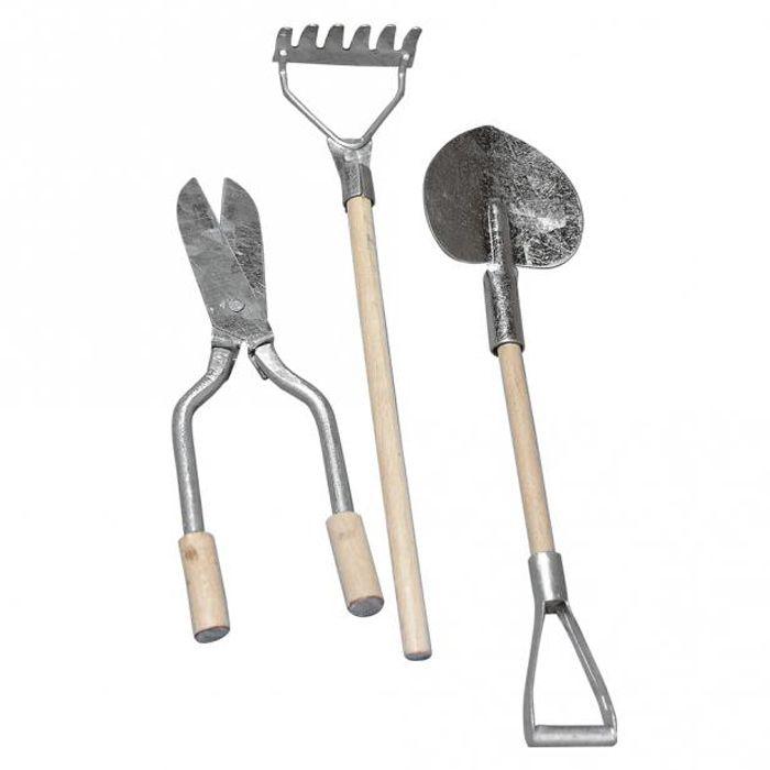 3 mini outils de jardin métal-bois 9-13 cm Rayher - Mathon
