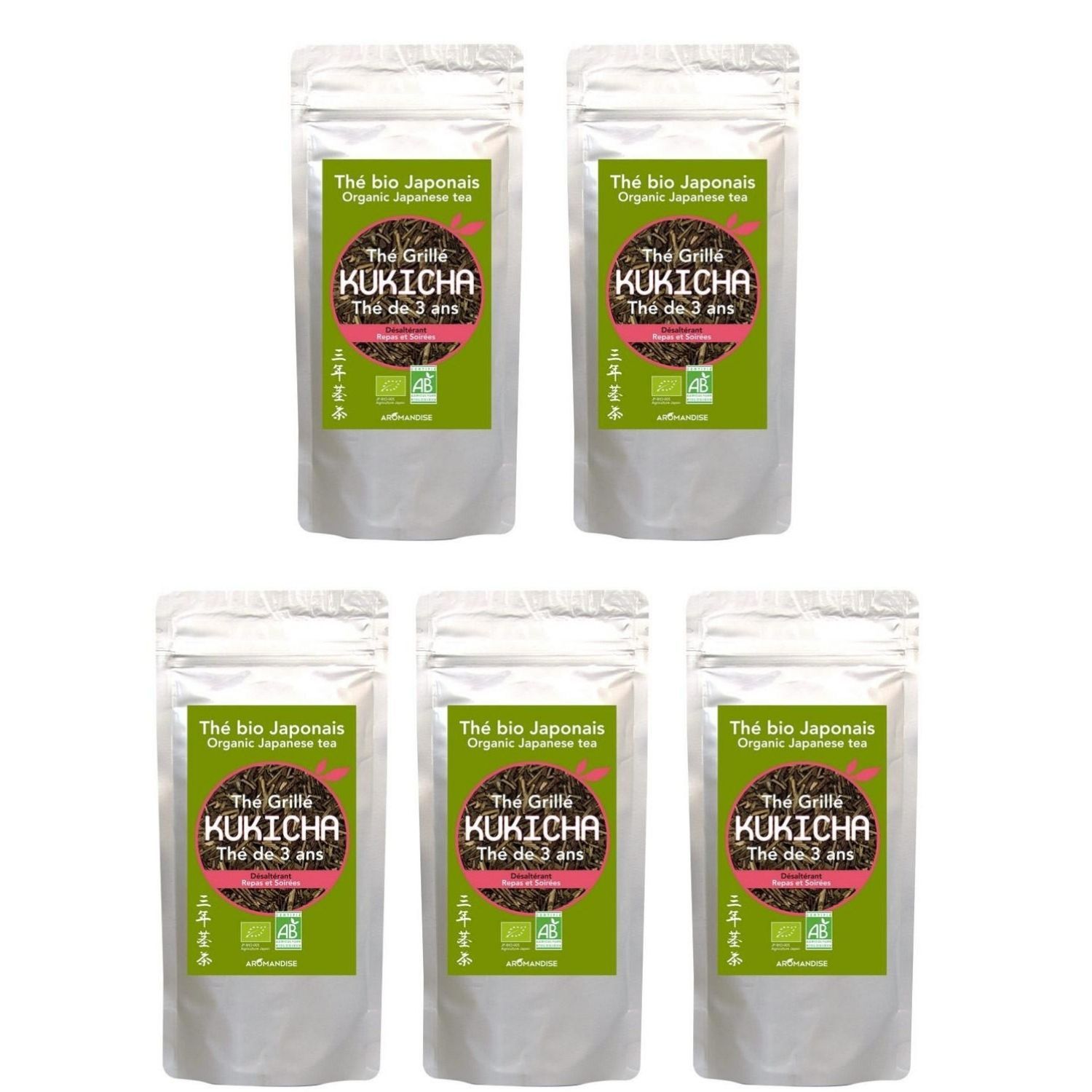 Brindilles de thé vert bio japonais Kukicha 400 g Aromandise - Mathon