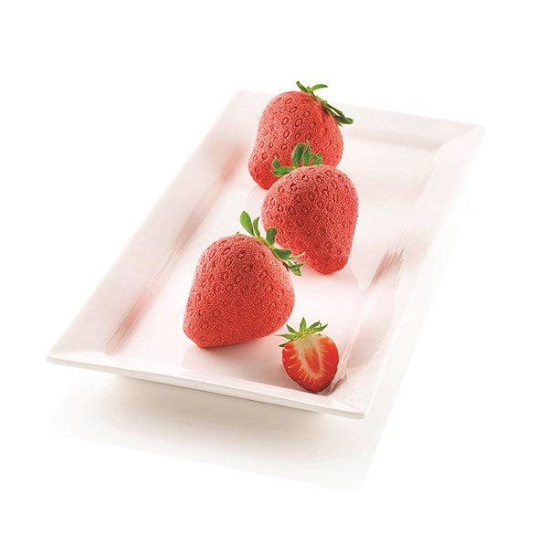 Moule silicone 3D 6 mini gâteaux fraise Silikomart - Mathon - 1