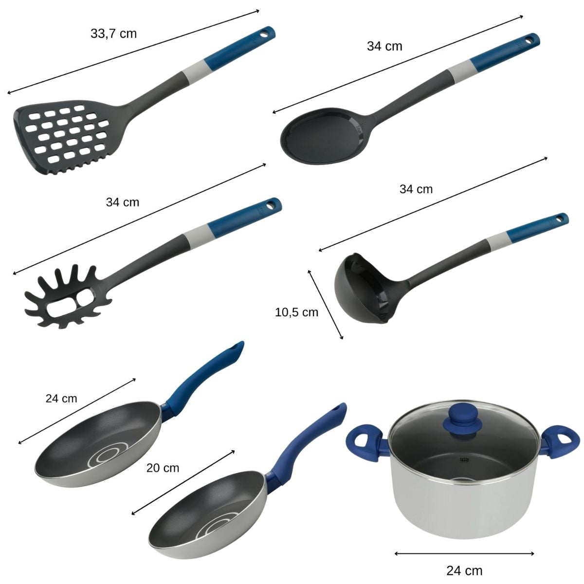 Ensemble 7 pièces poêles, faitout et ustensiles Tasty - Mathon - 3