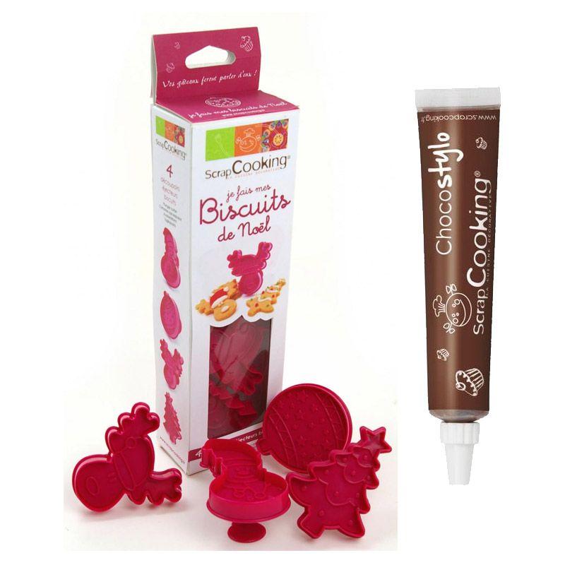 Kit mes Biscuits de Noël + 1 Stylo chocolat Scrapcooking - Mathon