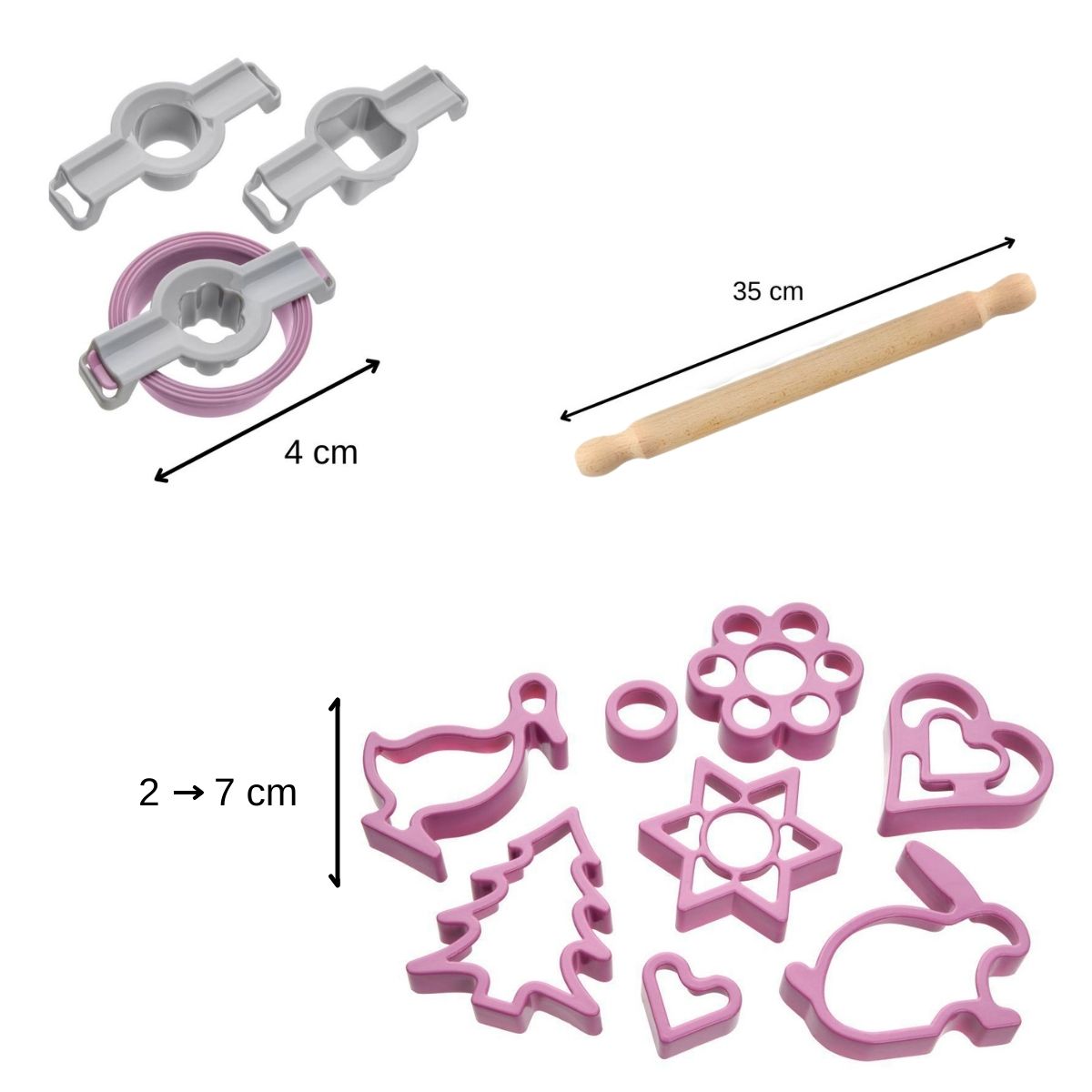 Ensemble pour biscuits Linzer emporte pièces et rouleau en bois Zenker - Mathon - 3