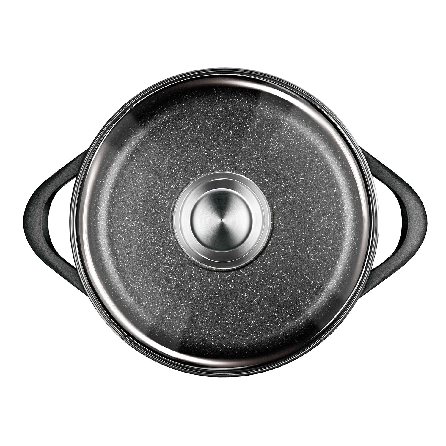 Batterie de Cuisine Induction 8 Pièces Aluminium Fonte 4 Casseroles 4 Couvercles  Noir BRI-MGK12 - Mathon - 8