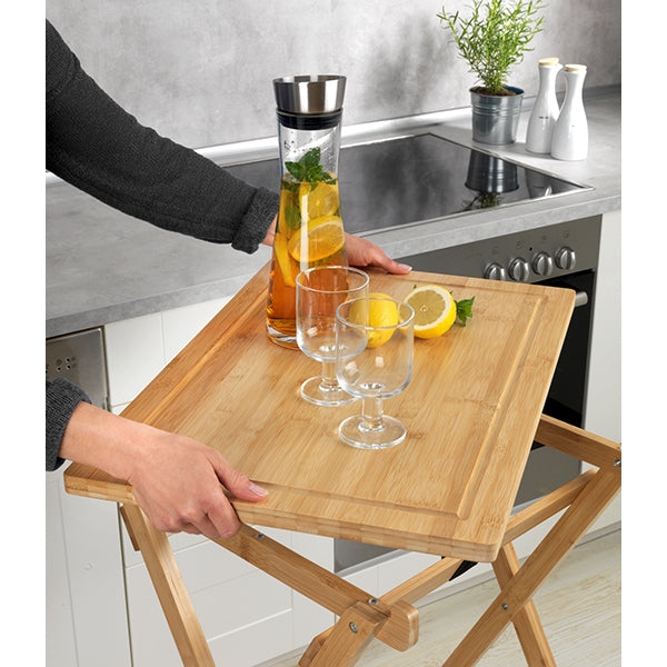 Table pliante avec plateau amovible Lugo en bambou Wenko by Maximex - Mathon - 1