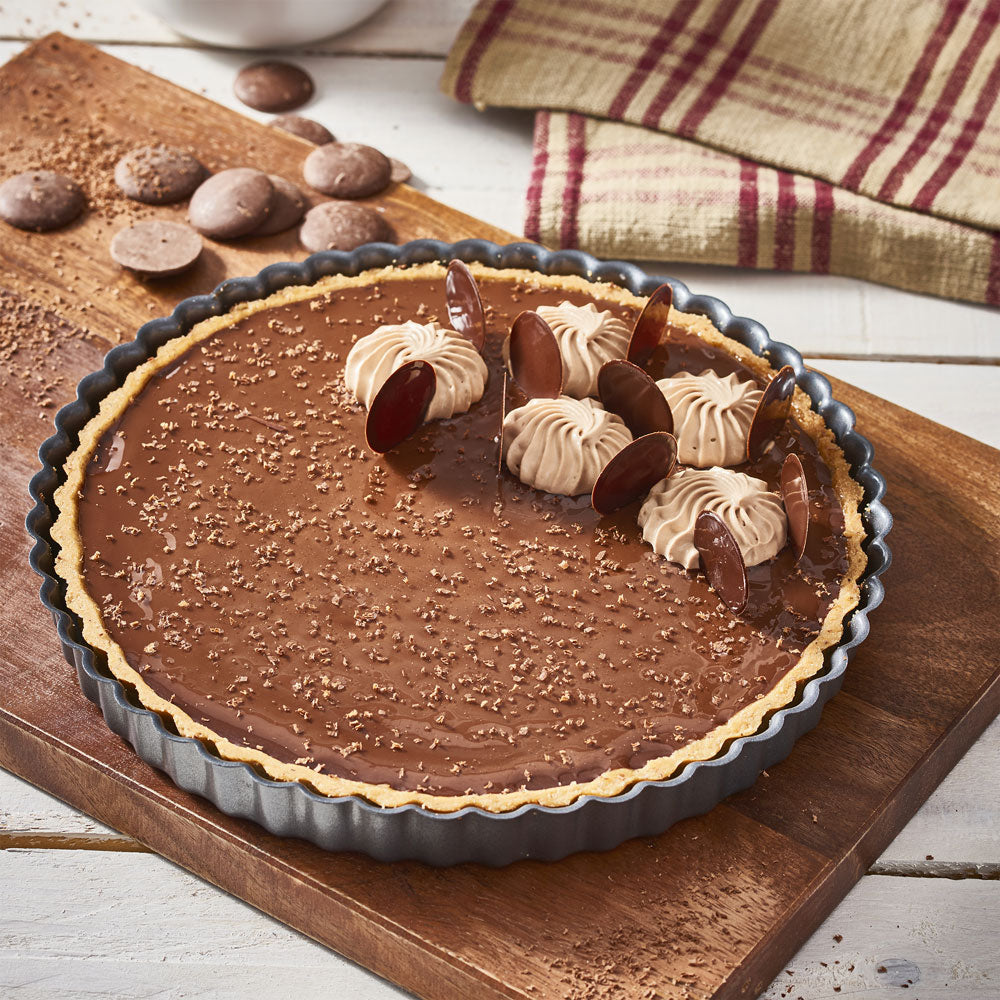 Moule à tarte 32 cm en acier antiadhésif fond fixe De Buyer - Mathon - 2