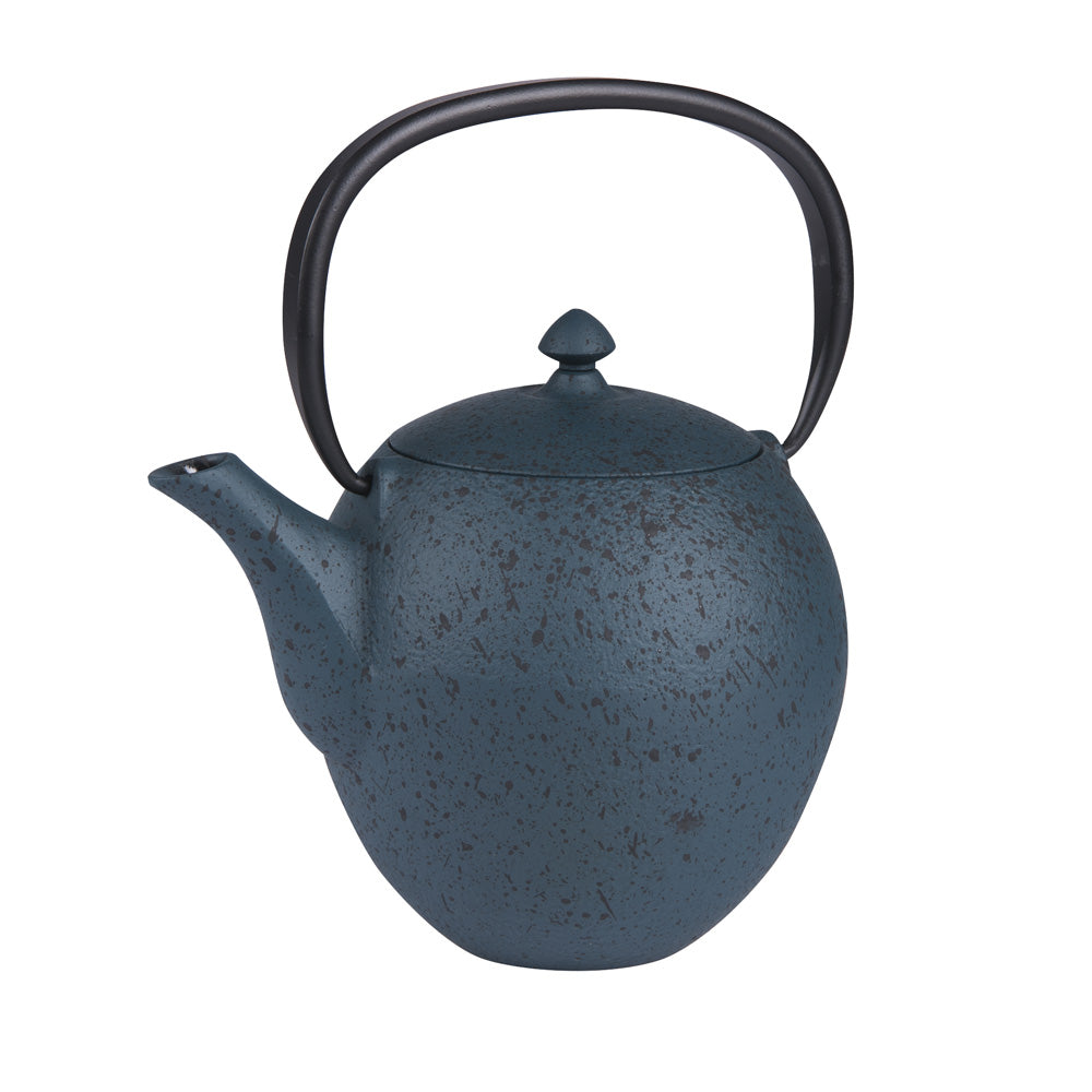 Théière en fonte 1l avec filtre inox Silicia bleue Table passion - Mathon - 1